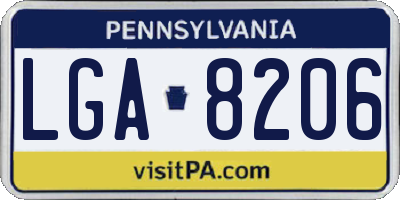 PA license plate LGA8206