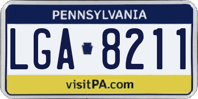 PA license plate LGA8211