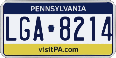 PA license plate LGA8214