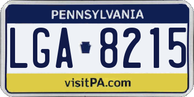 PA license plate LGA8215