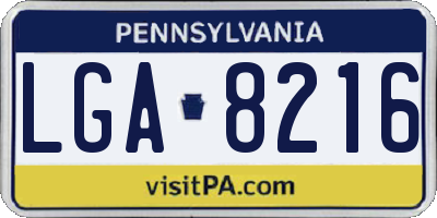 PA license plate LGA8216