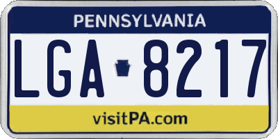 PA license plate LGA8217