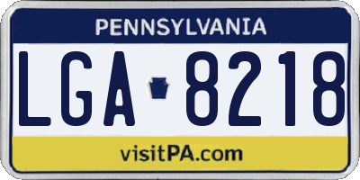 PA license plate LGA8218