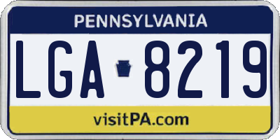 PA license plate LGA8219