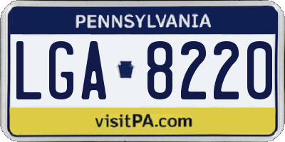 PA license plate LGA8220
