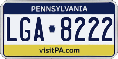 PA license plate LGA8222