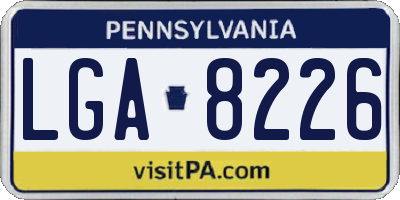 PA license plate LGA8226