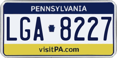 PA license plate LGA8227