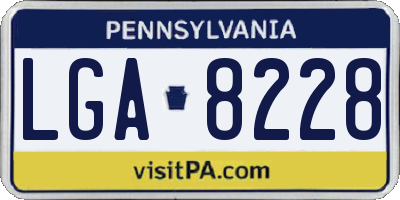 PA license plate LGA8228