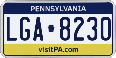 PA license plate LGA8230