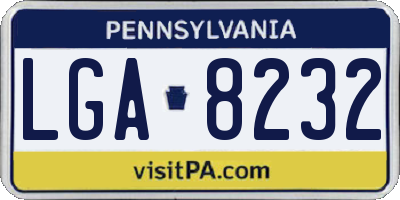 PA license plate LGA8232