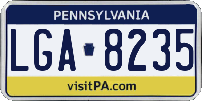 PA license plate LGA8235
