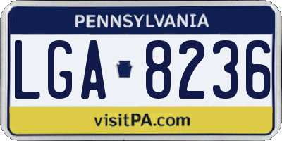PA license plate LGA8236