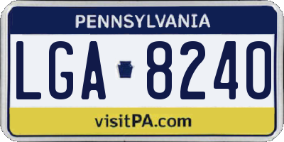 PA license plate LGA8240
