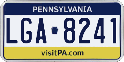 PA license plate LGA8241