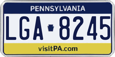 PA license plate LGA8245