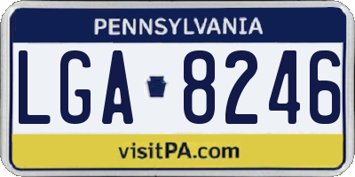 PA license plate LGA8246