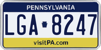 PA license plate LGA8247