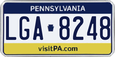 PA license plate LGA8248
