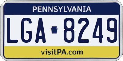 PA license plate LGA8249
