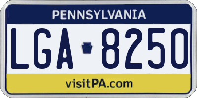 PA license plate LGA8250