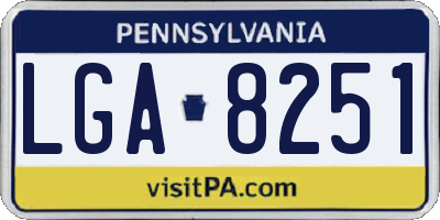 PA license plate LGA8251