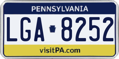 PA license plate LGA8252