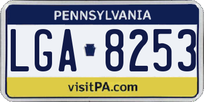 PA license plate LGA8253
