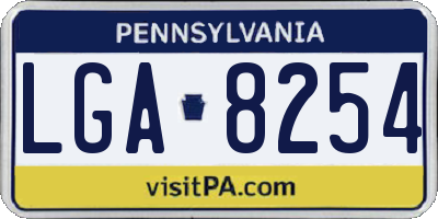 PA license plate LGA8254
