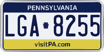 PA license plate LGA8255