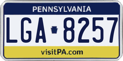 PA license plate LGA8257