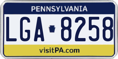 PA license plate LGA8258