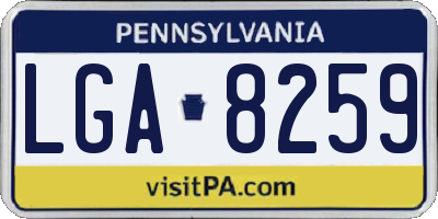 PA license plate LGA8259