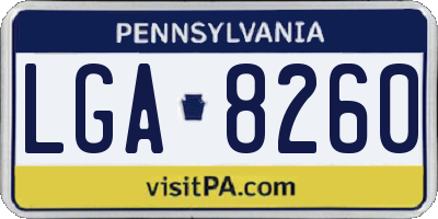 PA license plate LGA8260