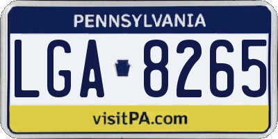 PA license plate LGA8265
