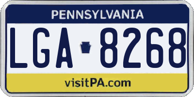PA license plate LGA8268