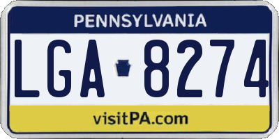 PA license plate LGA8274
