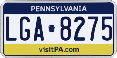 PA license plate LGA8275