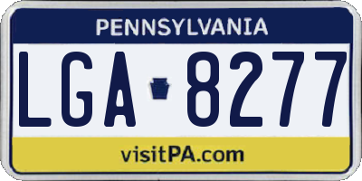 PA license plate LGA8277