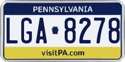 PA license plate LGA8278