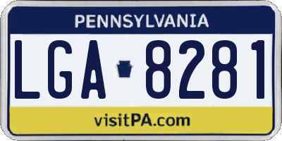 PA license plate LGA8281