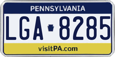 PA license plate LGA8285