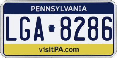 PA license plate LGA8286