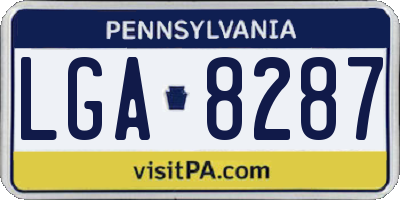 PA license plate LGA8287