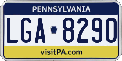 PA license plate LGA8290