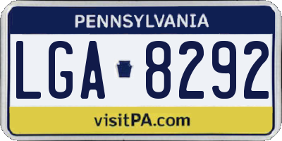 PA license plate LGA8292