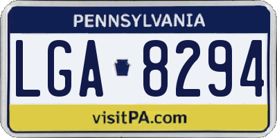 PA license plate LGA8294