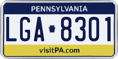 PA license plate LGA8301