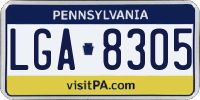 PA license plate LGA8305