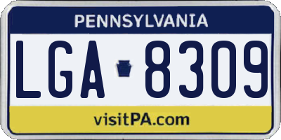 PA license plate LGA8309